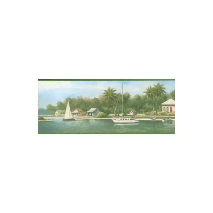 Intercoastal Waters Wallpaper Border - Chesapeake CW32112B 