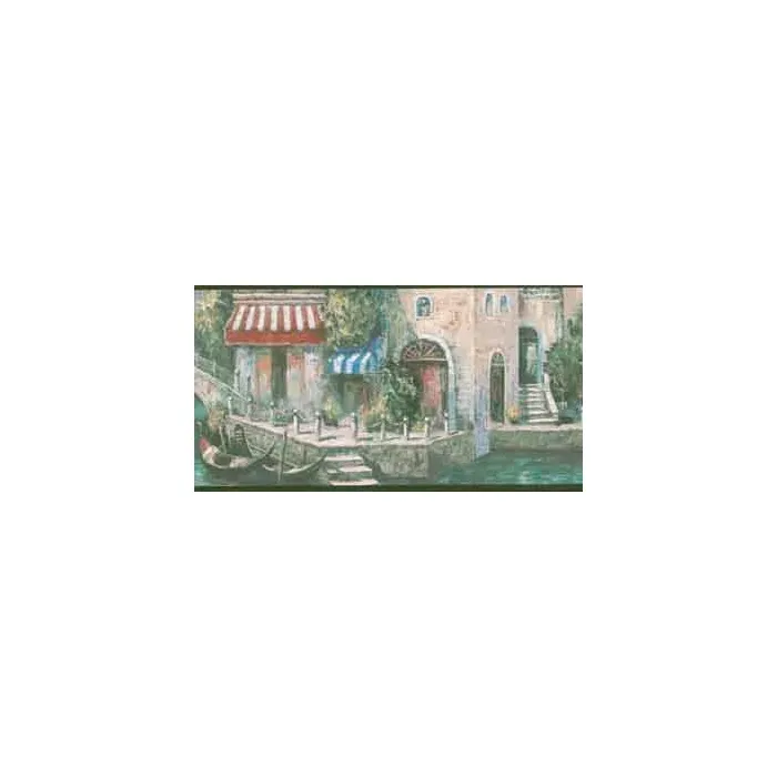 Green Venice Canal Wallpaper Border DB3690B