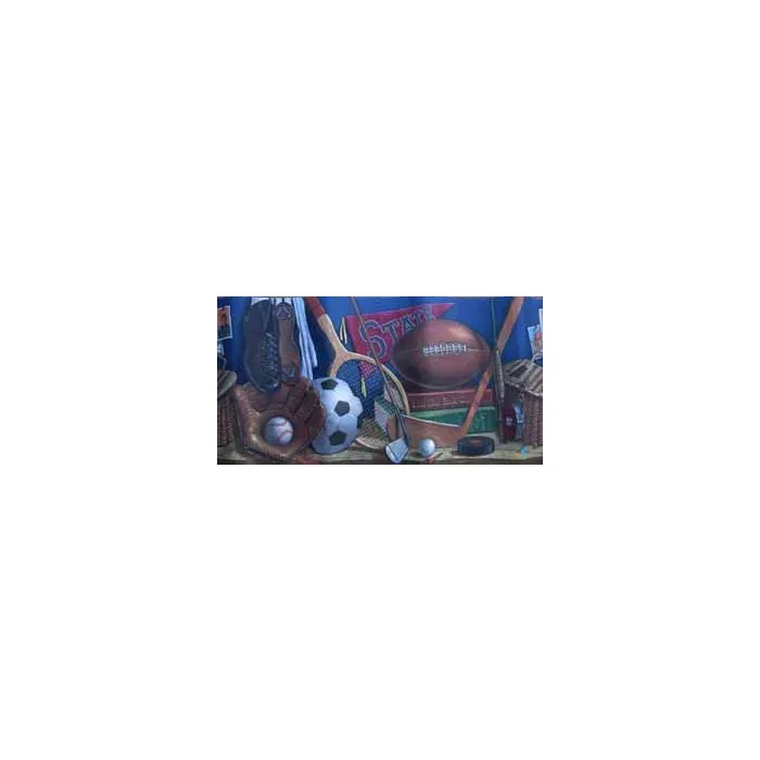 All Sports Blue Wallpaper Border