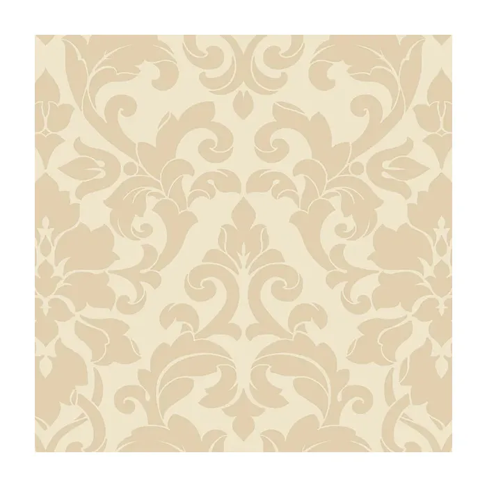 Velvet Damask Wallpaper Beige, Cream Norwall Wallcovering DS29713