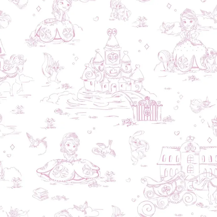 Walt Disney Kids Ii Sofia Toile Wallpaper