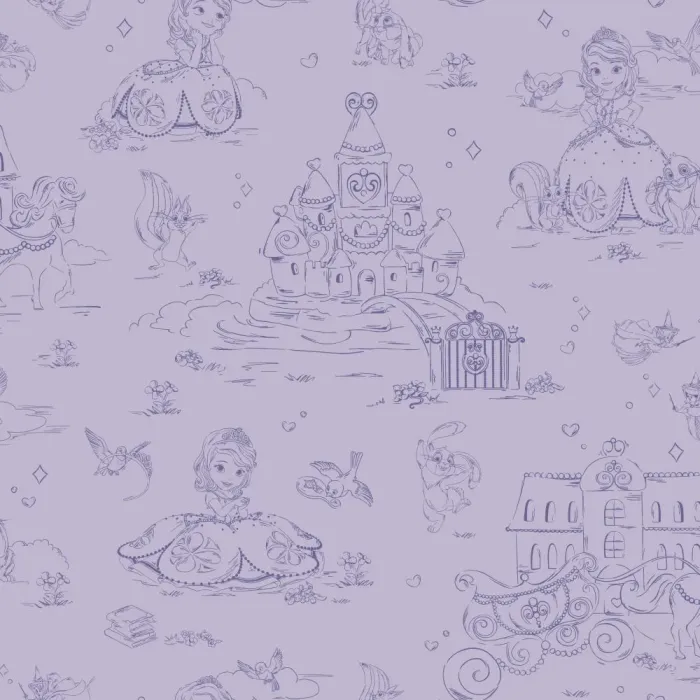 Walt Disney Kids Ii Sofia Toile Wallpaper