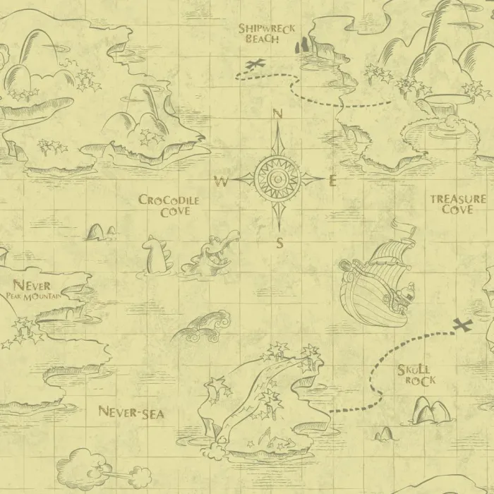 Walt Disney Kids Ii Pirate Map Wallpaper