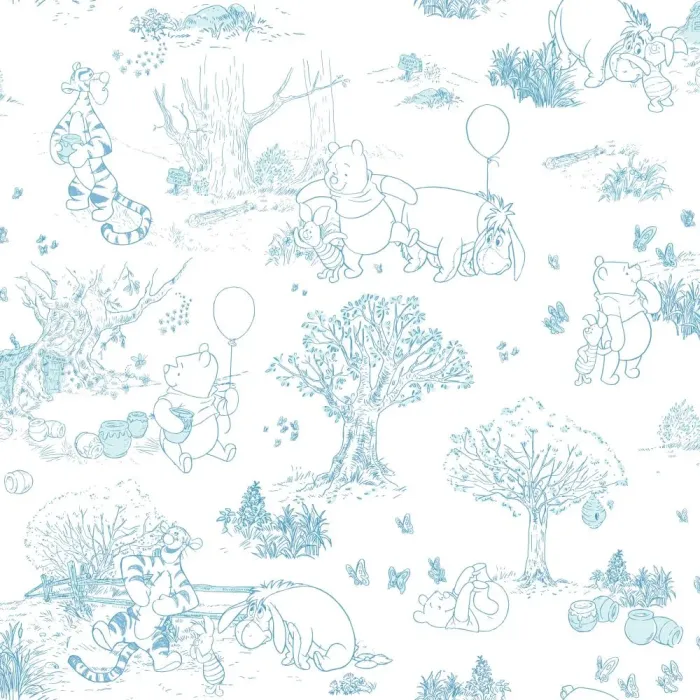 Walt Disney Kids Ii Pooh & Friends Toile Wallpaper
