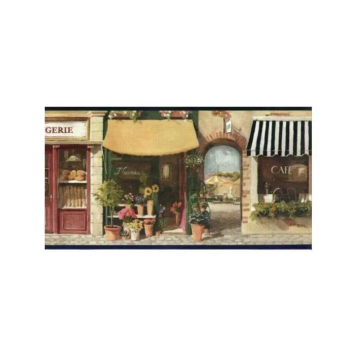 Black French Storefront Wallpaper Border