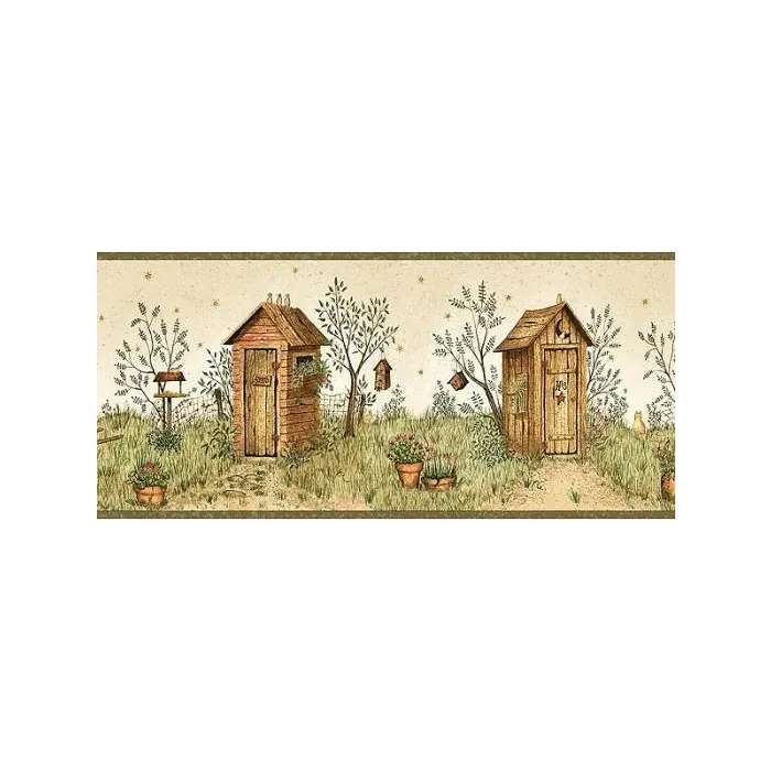Garden Outhouse Wallpaper Border FAM65022B