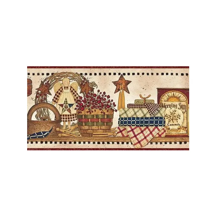 Brown Washroom Wallpaper Border FAM65033B