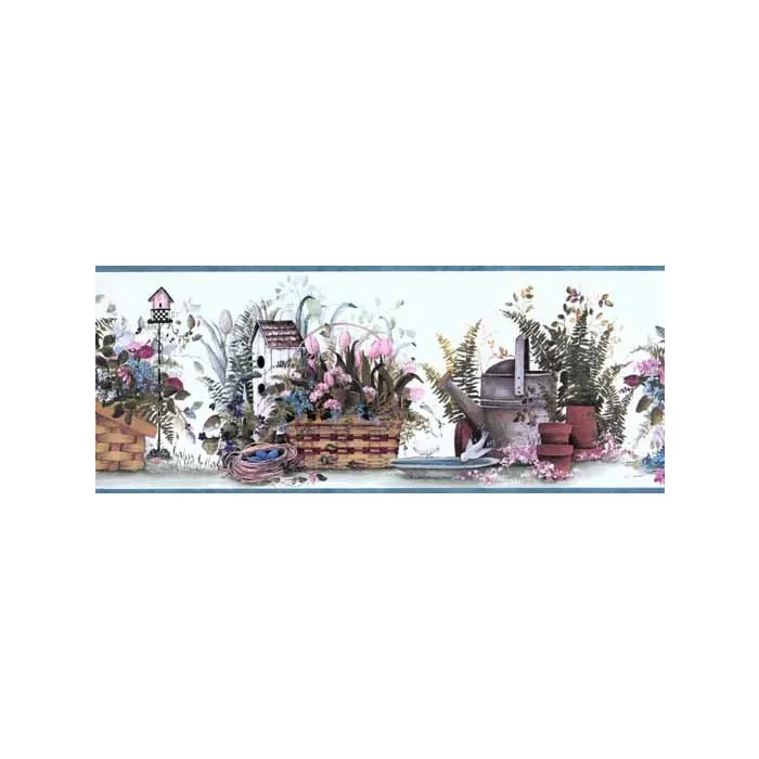 Blue Garden Gifts Wallpaper Border