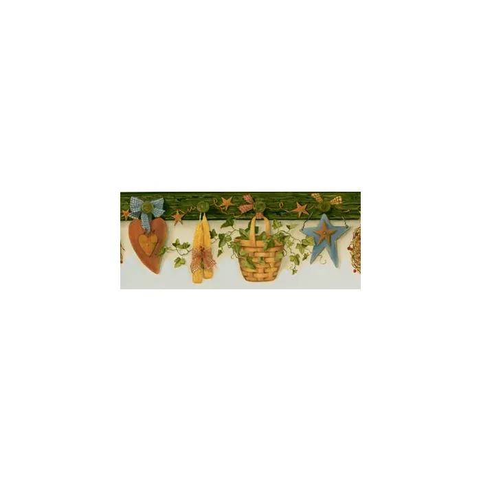 Green Country Pegboard Wallpaper Border FAM65122B