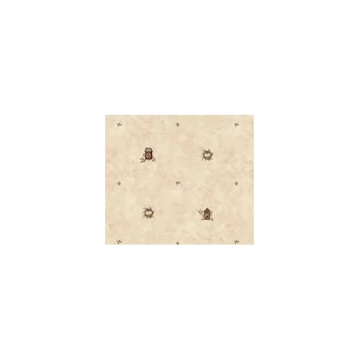 Birdhouse and Wreath Wallpaper