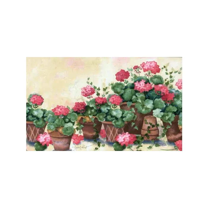 Potted Geranium Wall Paper Border