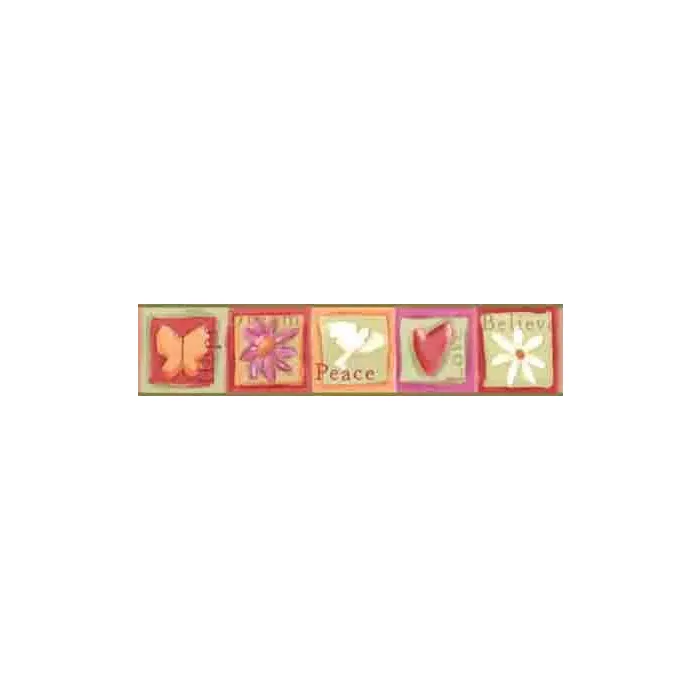 Green Peace Love Dream Believe Hope Wallpaper Border