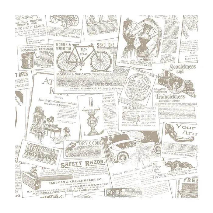 Newspaper Wallpaper Beige Norwall Wallcovering FH37500