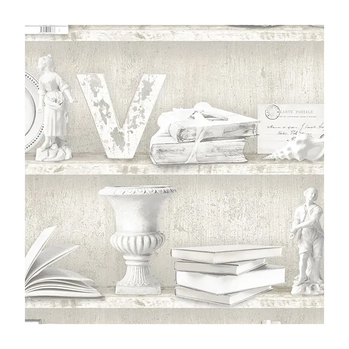 Curio Cabinet Wallpaper Beige Norwall Wallcovering FH37507