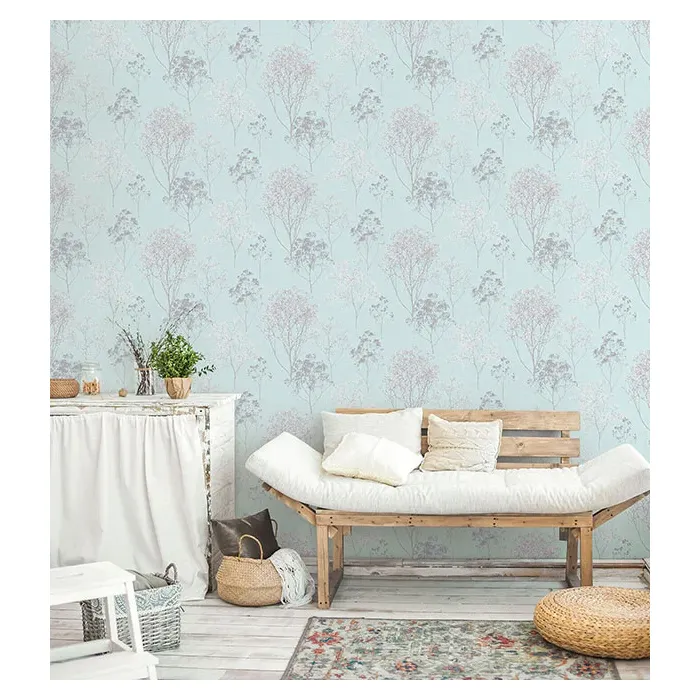 Queen Anne's Lace Wallpaper Blue, Sky, Light Grey Norwall Wallcovering FH37510