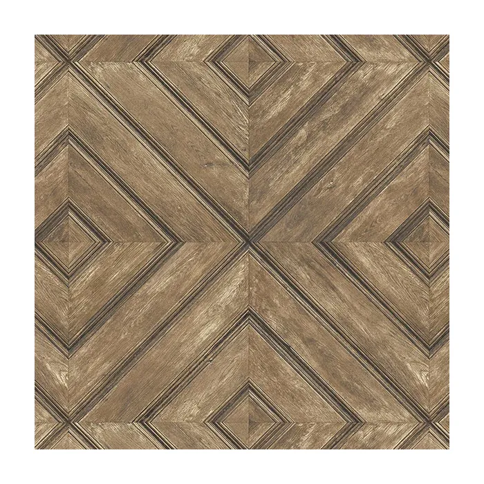 Wood Tile Wallpaper Brown, Walnut Norwall Wallcovering FH37512