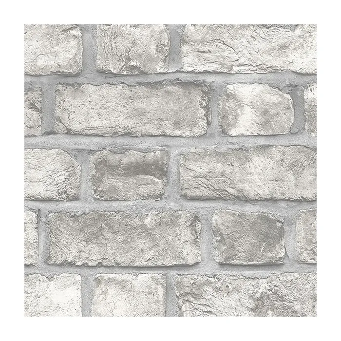 Farmhouse Brick Wallpaper Grey, Dove, Charcoal, Black Norwall Wallcovering FH37517