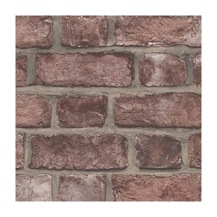 Farmhouse Brick Wallpaper Red, Cajun Rust Norwall Wallcovering FH37518