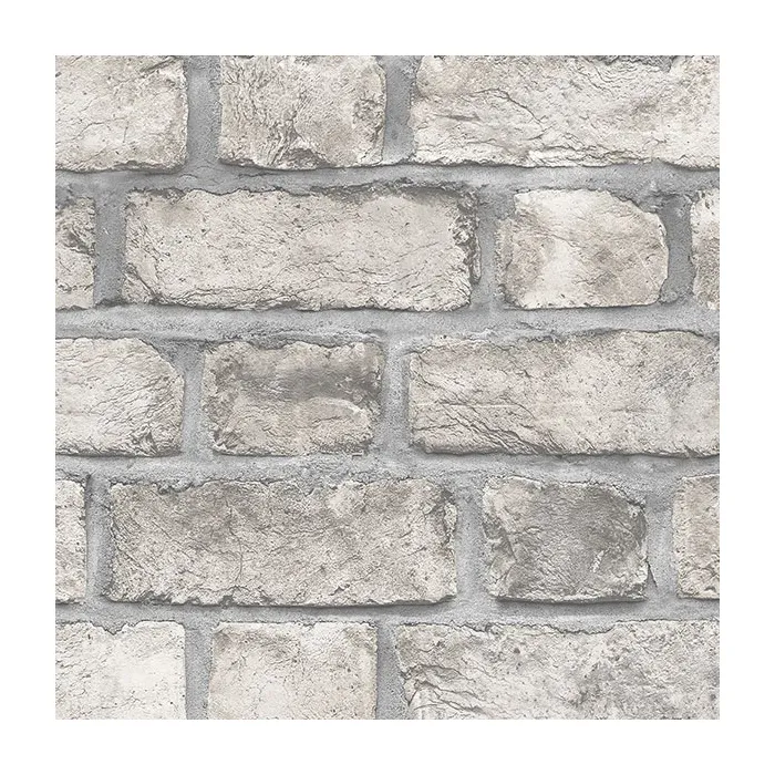 Farmhouse Brick Wallpaper Taupe, Black, Dove, Clay Norwall Wallcovering FH37520