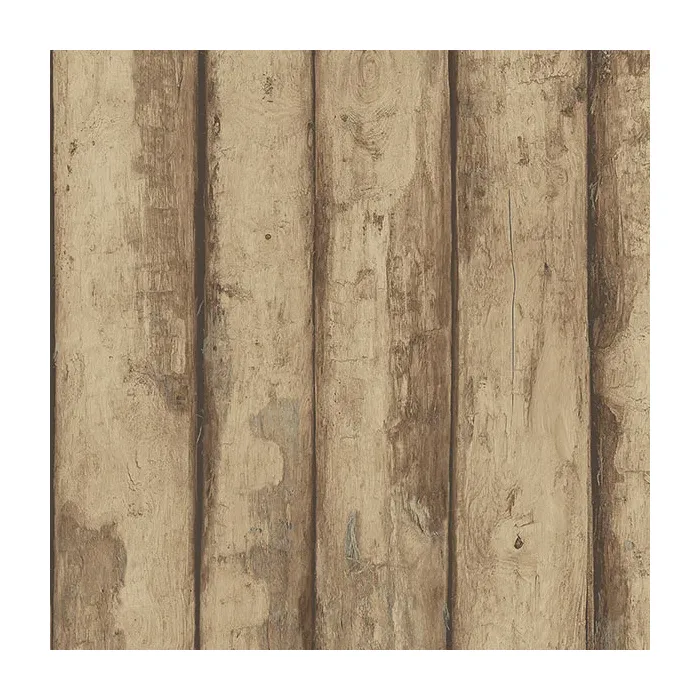 Log Cabin Wallpaper Brown, Raw Sienna, Amber, Cedar Norwall Wallcovering FH37536
