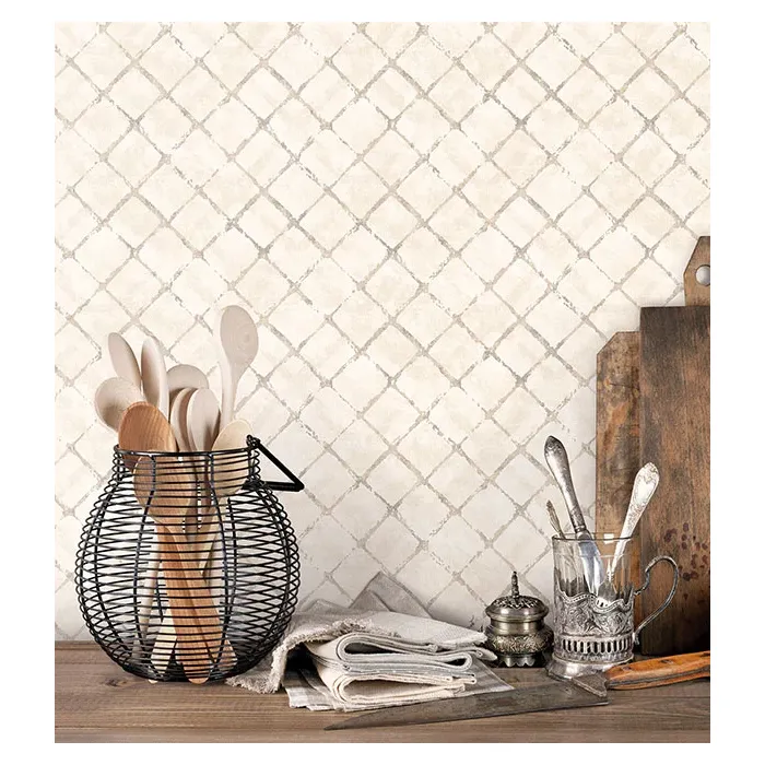 Chicken Wire Wallpaper Beige, Grey, Swiss Coffee, Cream Norwall Wallcovering FH37550