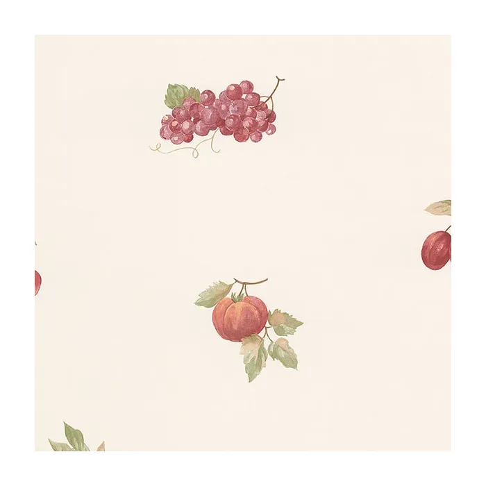 Fruit Recipe Wallpaper Beige, Purple, Green, Orange, Red Norwall Wallcovering FK26907