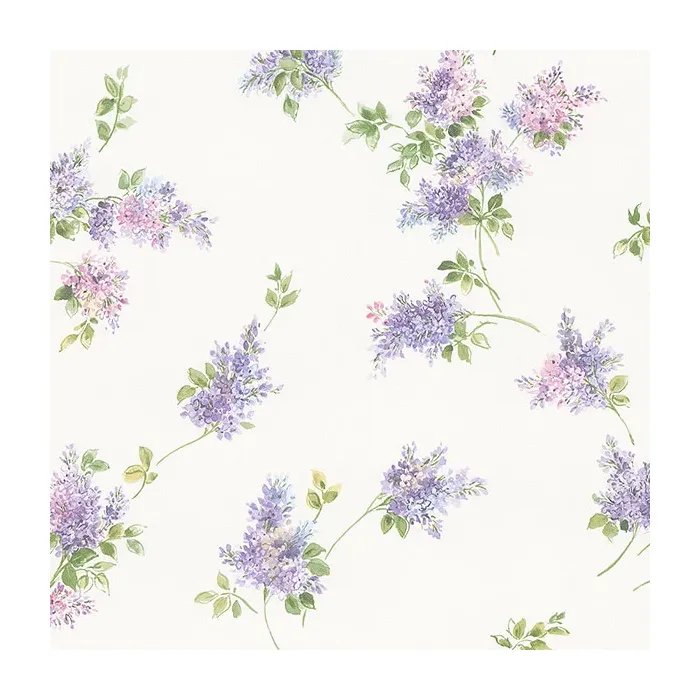 Lilac Sprigs Wallpaper Purple, Pink, Green Norwall Wallcovering FK26933