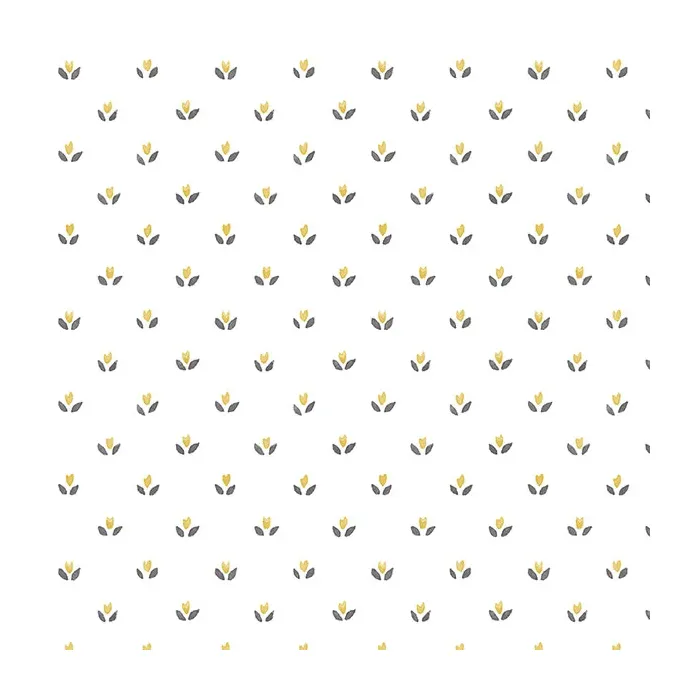 Mini Tulip Wallpaper Yellow, Grey Norwall Wallcovering FK34403