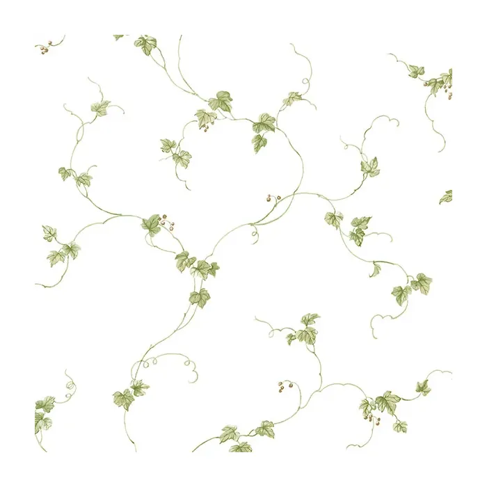 Small Berries Trail Wallpaper Green, Beige Norwall Wallcovering FK34437