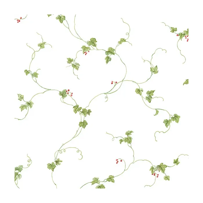 Small Berries Trail Wallpaper Red, Green Norwall Wallcovering FK34438