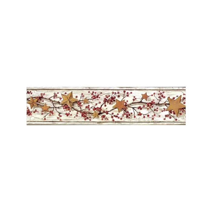 Metal Star and Berry Wallpaper Border FK3881B
