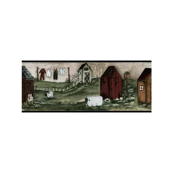 Black Outhouse Wallpaper Border