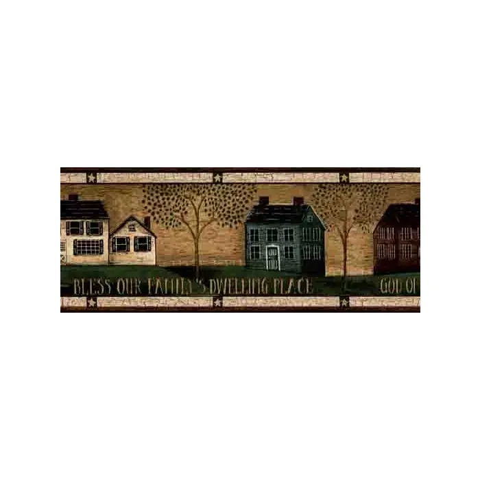 Mustard Country Dwelling Wall Paper Border