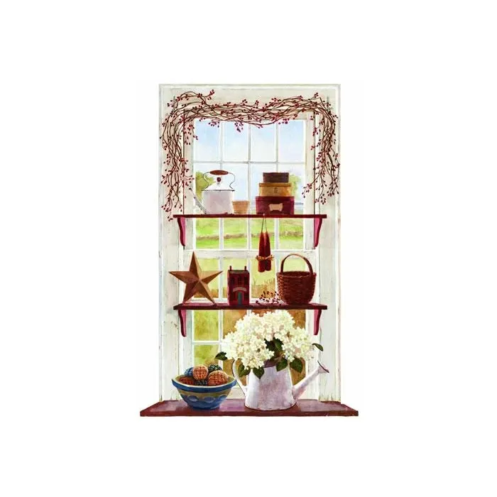Rose Hip Swag Window Mural  FK3991M