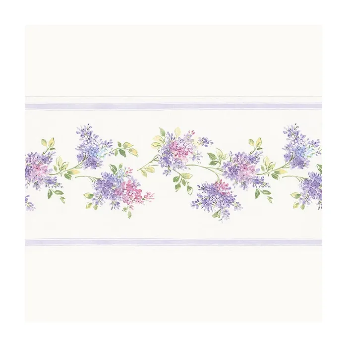 Lilac Wallpaper Border Purple, Pink, Blue Norwall Wallcovering FK78459
