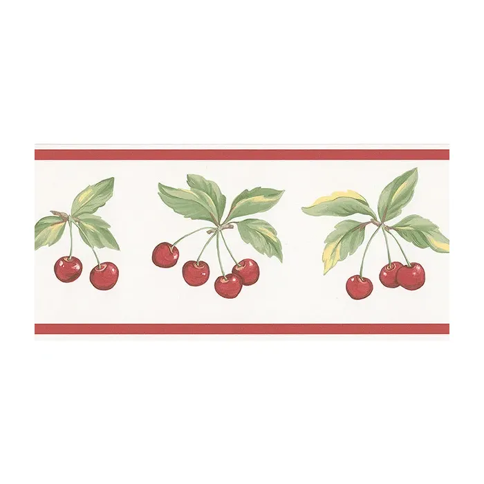 Cherry Wallpaper Border Red, Green Norwall Wallcovering FK78462