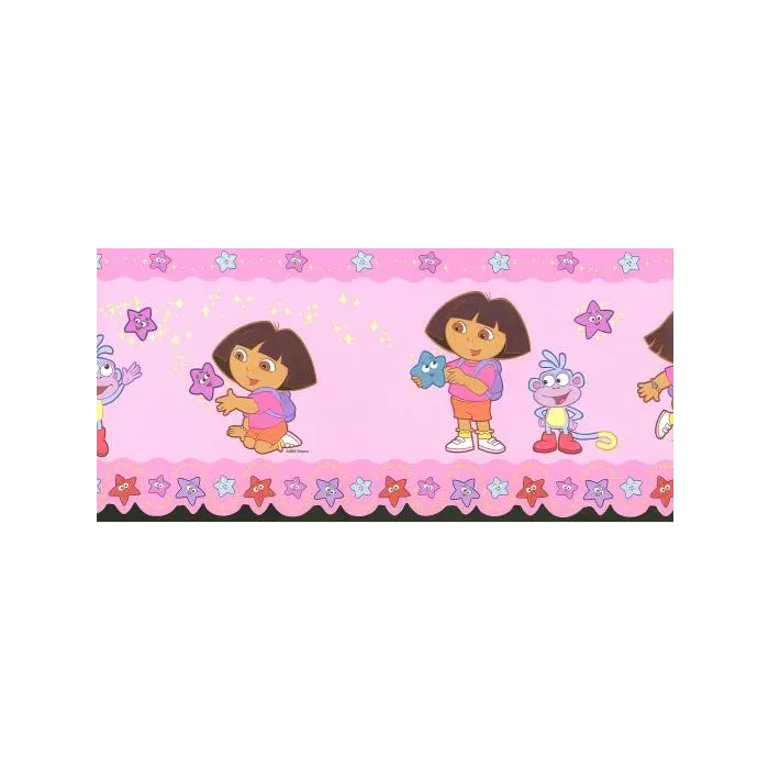 Pink Dora The Explorer Wallpaper Border