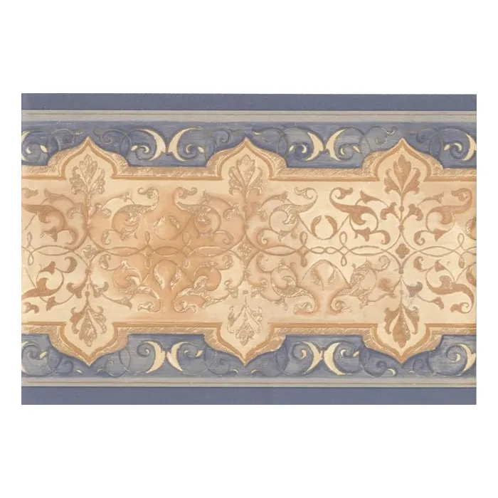 Blue Cream Traditional Wallpaper Border FP011112B
