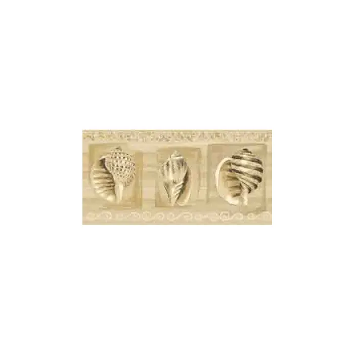 Beige Contemporary Seashell Wallpaper Border