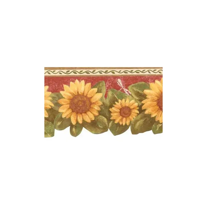 Sunflower and Dragonfly Wallpaper Border