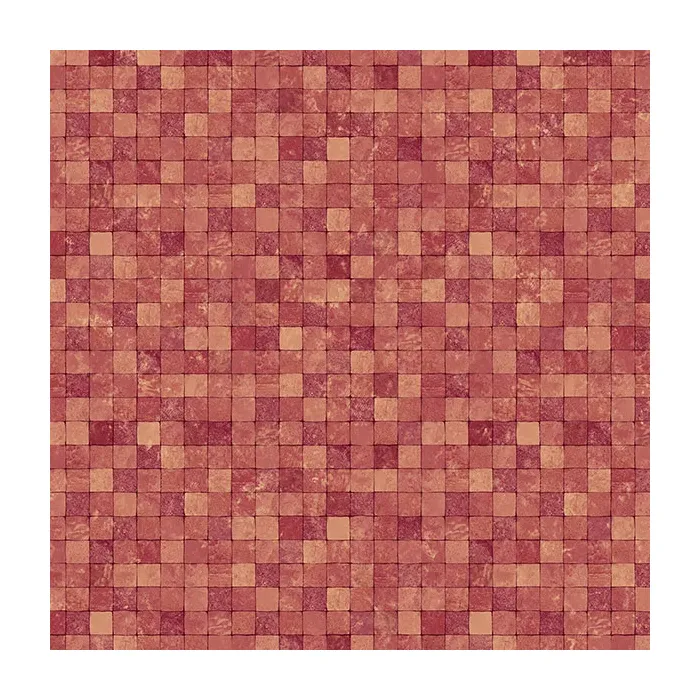 Burnt Red Gold Faux 1/2" Tile Burnt Red, Burgandy, Goldtone Norwall Wallcovering G67424