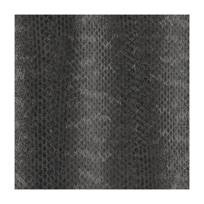 Black, Metallic Grey Snakeskin Print Wallpaper Black, Metallic Gray Norwall Wallcovering G67429
