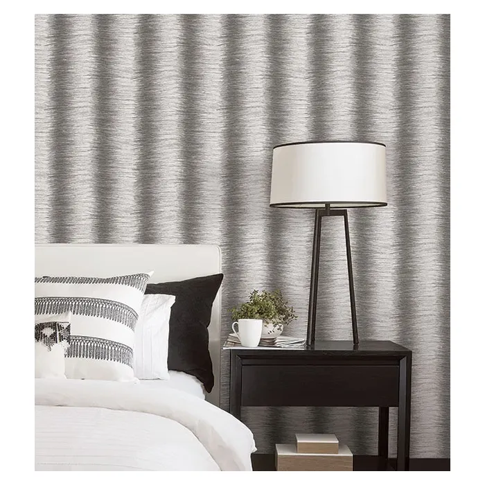 Zebra Stripe Wallpaper Grey, Pepper, Black Norwall Wallcovering G67953