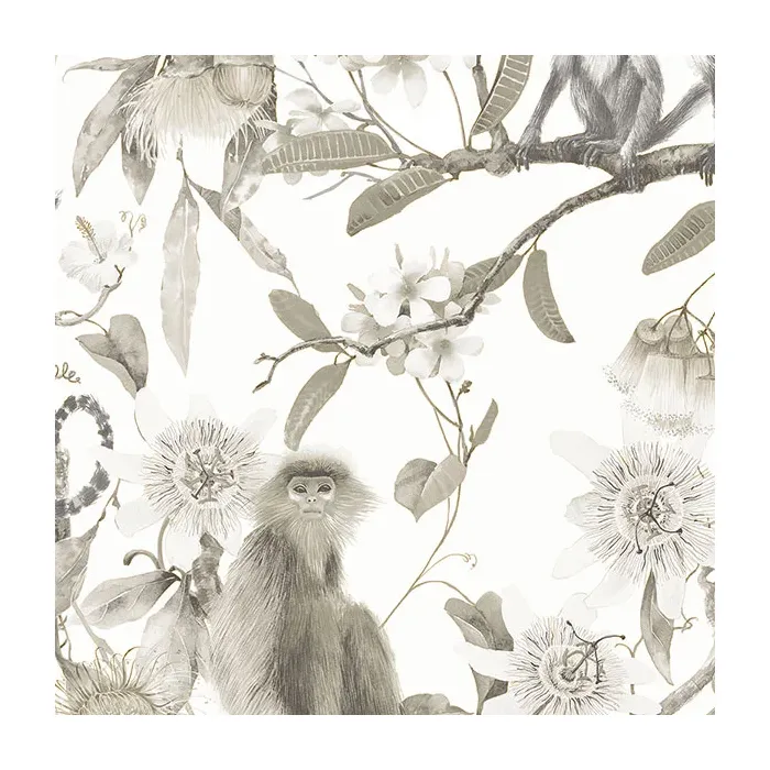 Lemur Wallpaper Beige, Sepia, Taupe, Beige Safari Norwall Wallcovering G67959