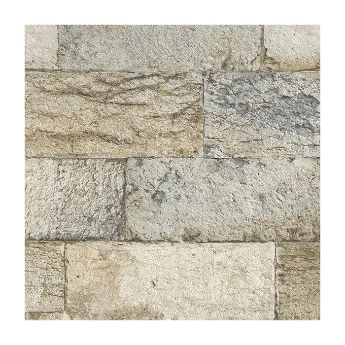 Organic Stone Wallpaper Ochre, Grey, Brown, Canvas Norwall Wallcovering G67970