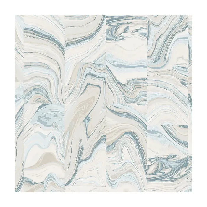 Agate Tile Wallpaper Blue, Blue Green, Turquoise, Cream, Tidewater Norwall Wallcovering G67974