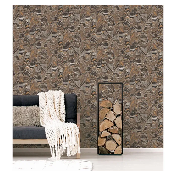 Agate Tile Wallpaper Metallic Gold, Lavish Black, Grey Norwall Wallcovering G67975