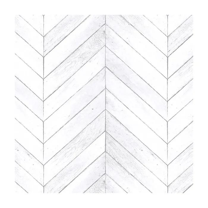 Chevron Wood Wallpaper Grey, Light Script White, Dove Norwall Wallcovering G68001