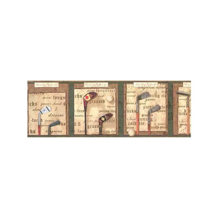 Framed Vintage Golf Wallpaper Border