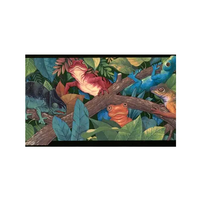 Lizard Black Wallpaper Border